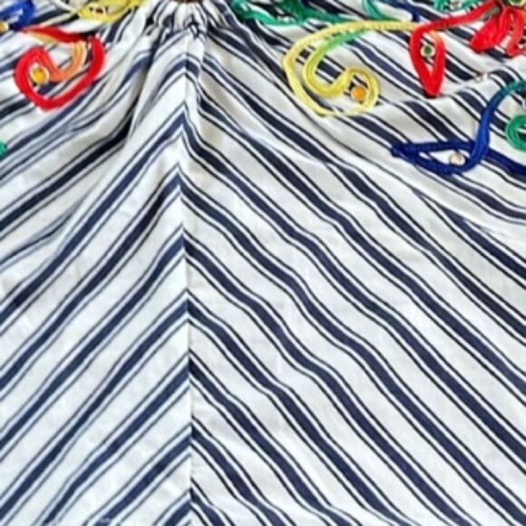 Tiny XS Anthropologie Avril Emroidered Striped Halter Top $110 Blue - Picture 3 of 7